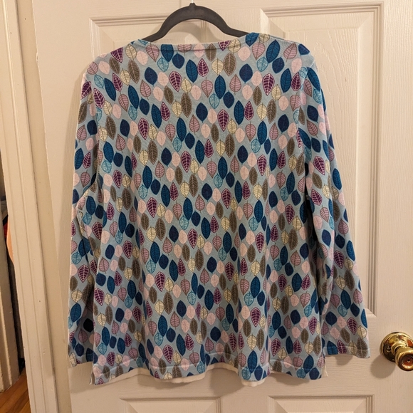 Talbots Multicolor Leaf Pattern Sweater - Picture 2 of 11